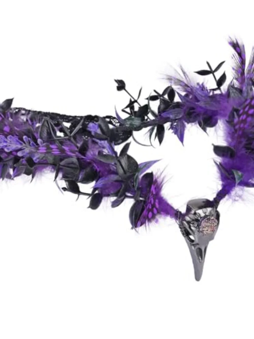 Gothic Raven Witch Headpiece, Handmade Metal Circlet with Feathers, Renaissance